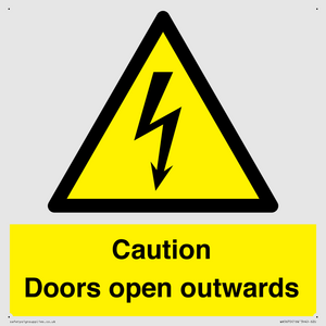 Caution Doors open outwards